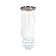 Plafonnier avec perles de cristal Argenté Spirale G9