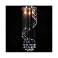 Plafonnier avec perles de cristal Argenté Spirale G9