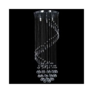 Plafonnier avec perles de cristal Argenté Spirale G9