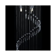 Plafonnier avec perles de cristal Argenté Spirale G9