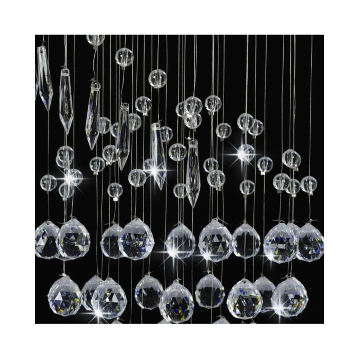 Plafonnier avec perles de cristal Argenté Spirale G9