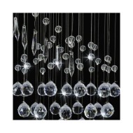 Plafonnier avec perles de cristal Argenté Spirale G9