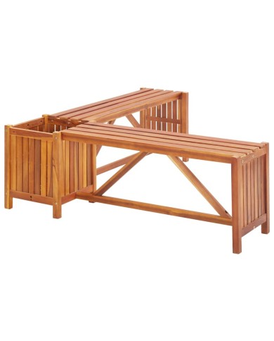 Banc de jardin et jardinière 117x117x40 cm Bois solide d'acacia