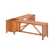 Banc de jardin et jardinière 117x117x40 cm Bois solide d'acacia