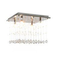 Plafonnier avec perles de cristal Argenté Cubique G9