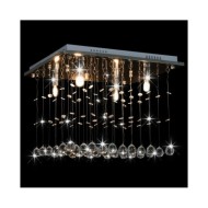 Plafonnier avec perles de cristal Argenté Cubique G9