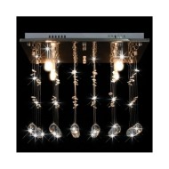 Plafonnier avec perles de cristal Argenté Cubique G9