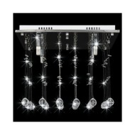 Plafonnier avec perles de cristal Argenté Cubique G9