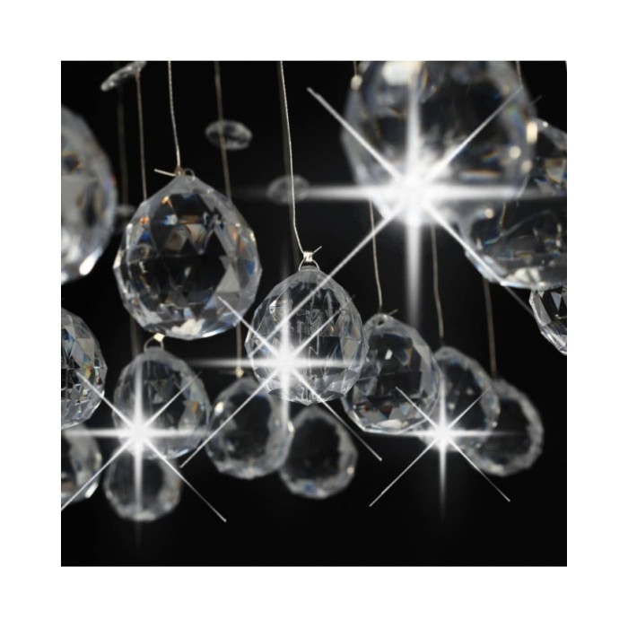 Plafonnier avec perles de cristal Argenté Cubique G9