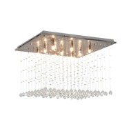 Plafonnier avec perles de cristal Argenté Cubique G9