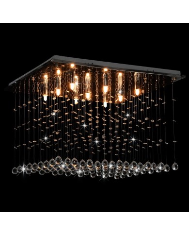 Plafonnier avec perles de cristal Argenté Cubique G9