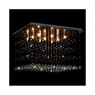 Plafonnier avec perles de cristal Argenté Cubique G9
