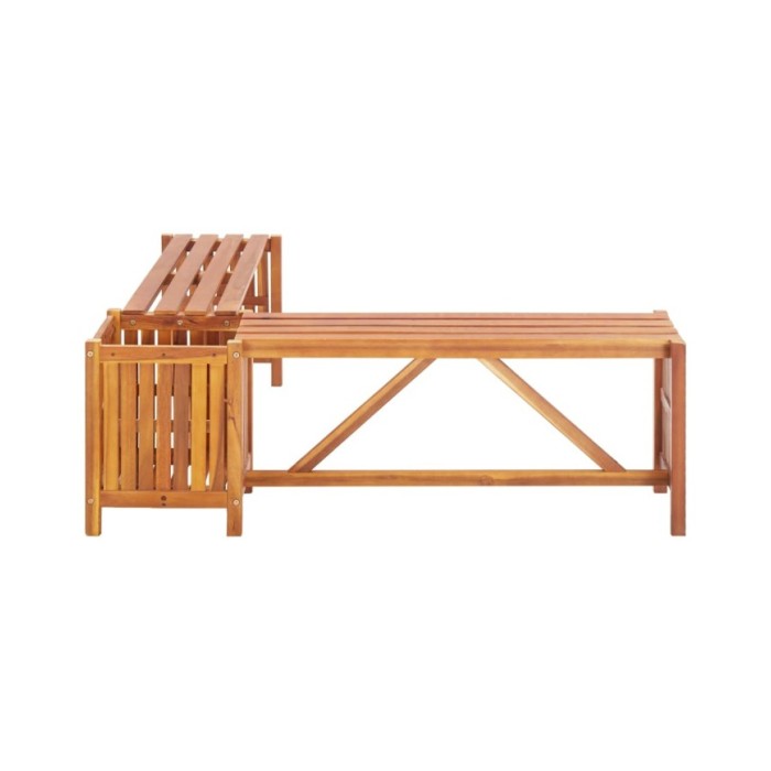 Banc de jardin et jardinière 117x117x40 cm Bois solide d'acacia