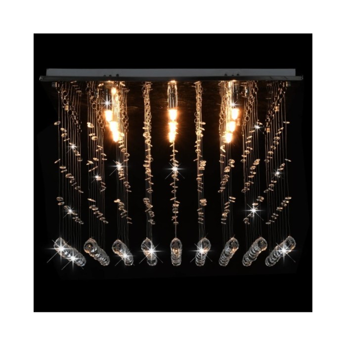 Plafonnier avec perles de cristal Argenté Cubique G9