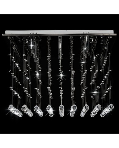 Plafonnier avec perles de cristal Argenté Cubique G9