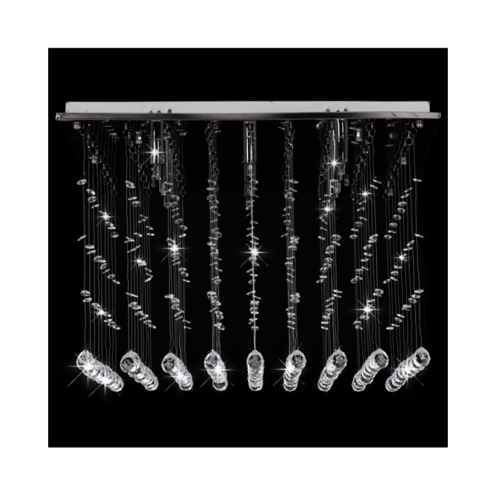 Plafonnier avec perles de cristal Argenté Cubique G9