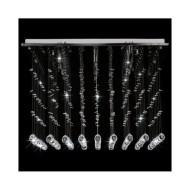 Plafonnier avec perles de cristal Argenté Cubique G9