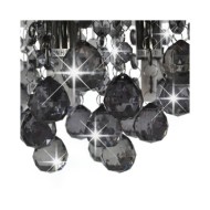 Plafonnier avec perles fumées Noir Rond G9