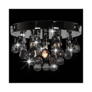 Plafonnier avec perles fumées Noir Rond G9
