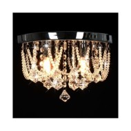 Plafonnier avec perles de cristal Argenté Rond 4 ampoules G9
