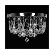 Plafonnier avec perles de cristal Argenté Rond 4 ampoules G9