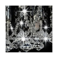 Plafonnier avec perles de cristal Argenté Rond 4 ampoules G9