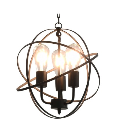 Lampe suspendue Noir Sphère 3 ampoules E27
