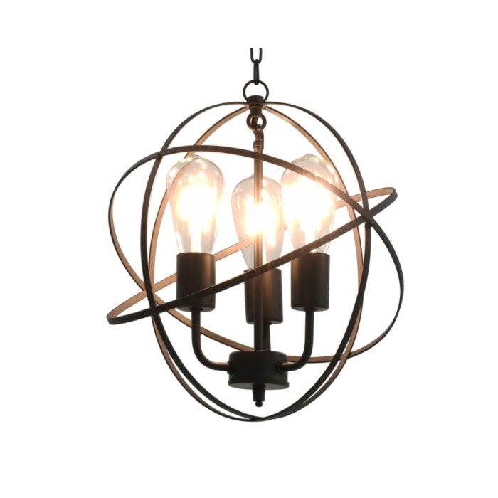 Lampe suspendue Noir Sphère 3 ampoules E27