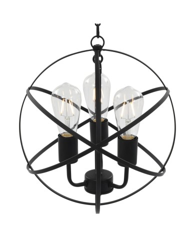 Lampe suspendue Noir Sphère 3 ampoules E27