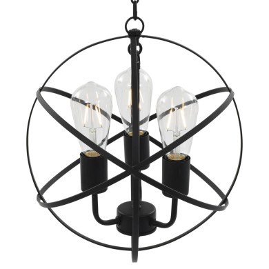 Lampe suspendue Noir Sphère 3 ampoules E27