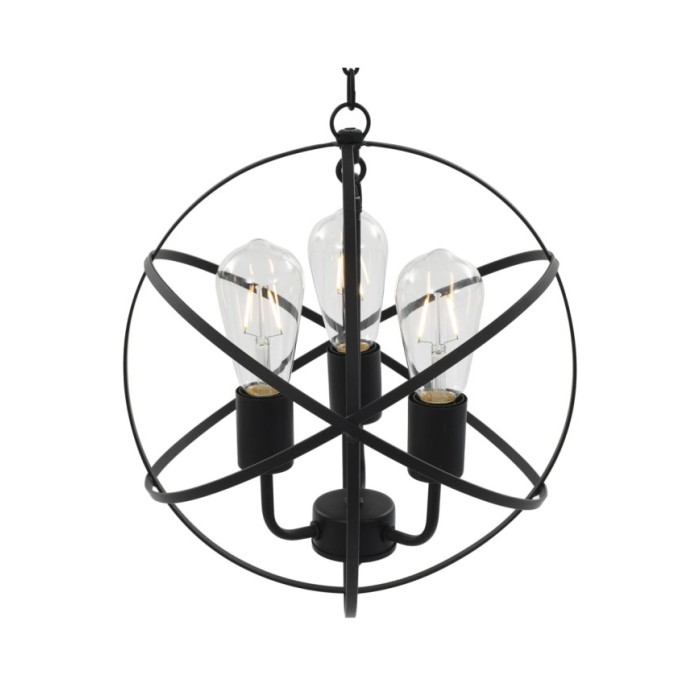 Lampe suspendue Noir Sphère 3 ampoules E27