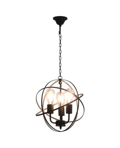 Lampe suspendue Noir Sphère 3 ampoules E27