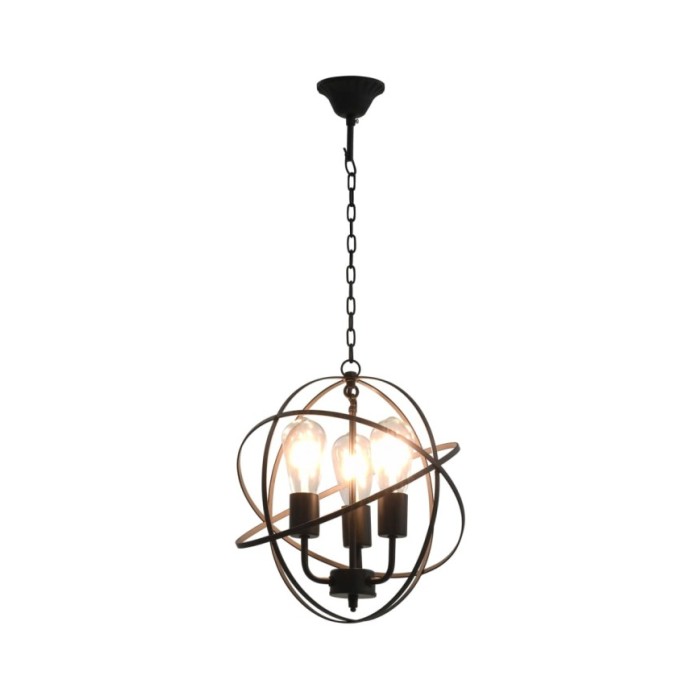 Lampe suspendue Noir Sphère 3 ampoules E27