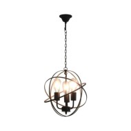 Lampe suspendue Noir Sphère 3 ampoules E27