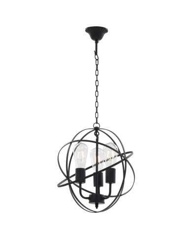 Lampe suspendue Noir Sphère 3 ampoules E27