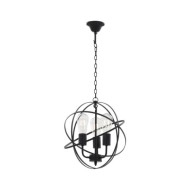 Lampe suspendue Noir Sphère 3 ampoules E27