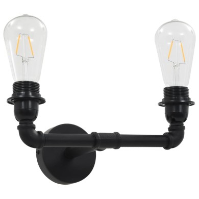 Lampe murale à 2 voies Noir 2 ampoules E27