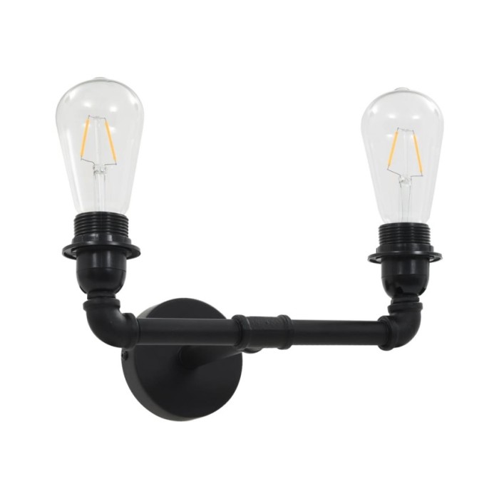 Lampe murale à 2 voies Noir 2 ampoules E27