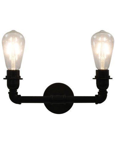 Lampe murale à 2 voies Noir 2 ampoules E27