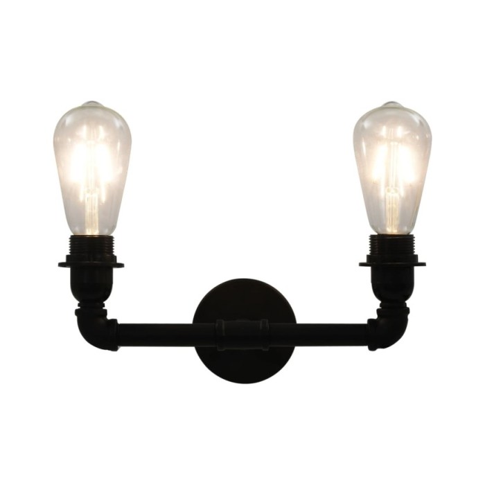 Lampe murale à 2 voies Noir 2 ampoules E27