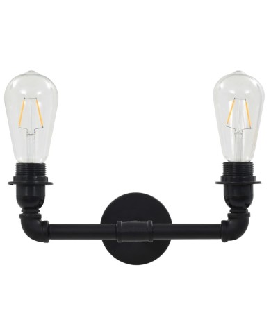 Lampe murale à 2 voies Noir 2 ampoules E27