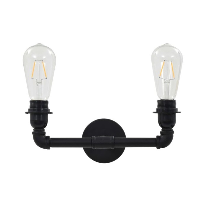 Lampe murale à 2 voies Noir 2 ampoules E27