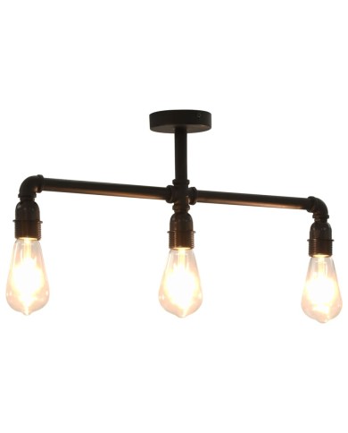 Plafonnier Noir 3 ampoules E27