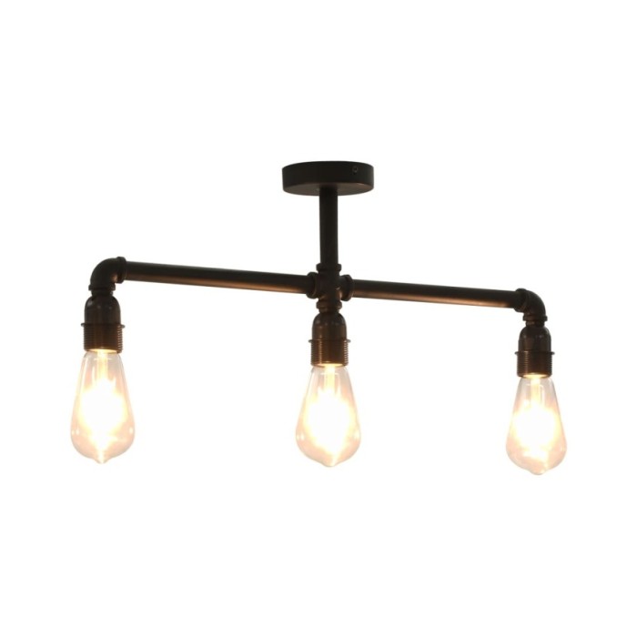 Plafonnier Noir 3 ampoules E27