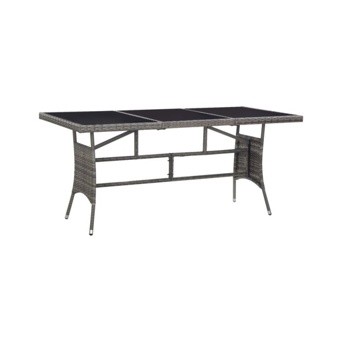 Table de jardin Gris 170x80x74 cm Résine tressée