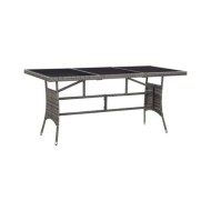 Table de jardin Gris 170x80x74 cm Résine tressée