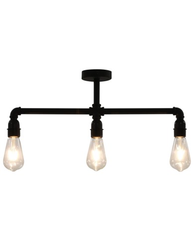 Plafonnier Noir 3 ampoules E27