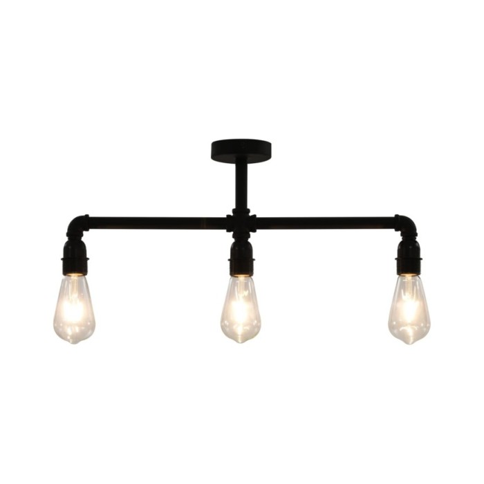 Plafonnier Noir 3 ampoules E27