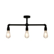 Plafonnier Noir 3 ampoules E27