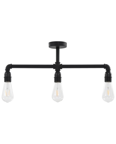 Plafonnier Noir 3 ampoules E27